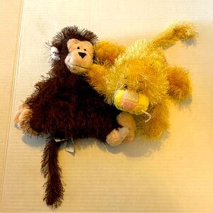 Webkinz Plush Lot Monkey & Lion GANZ No Codes Stuffed Animals